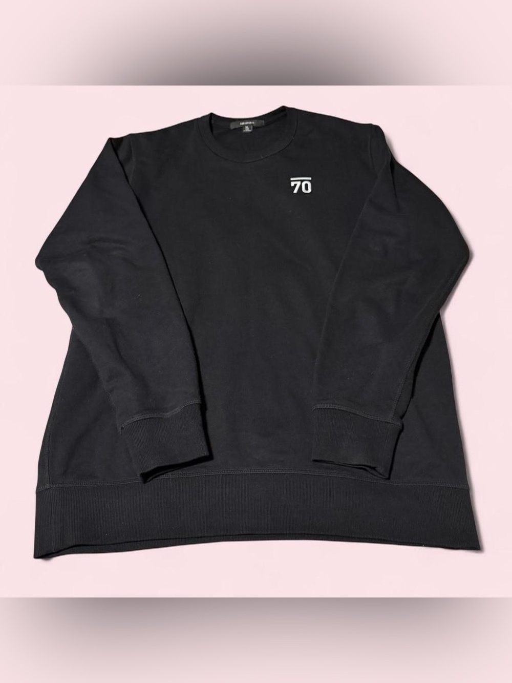 Seventy Black Crewneck Sweater with White '70' Chest Accent - Golf Brand